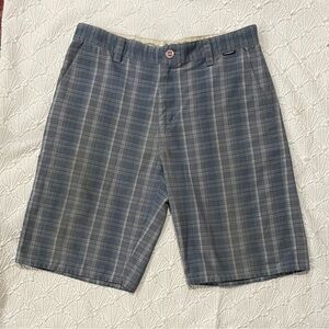 Matix Men's Blue Plaid Shorts Sz 32 w/ Tech Pocket